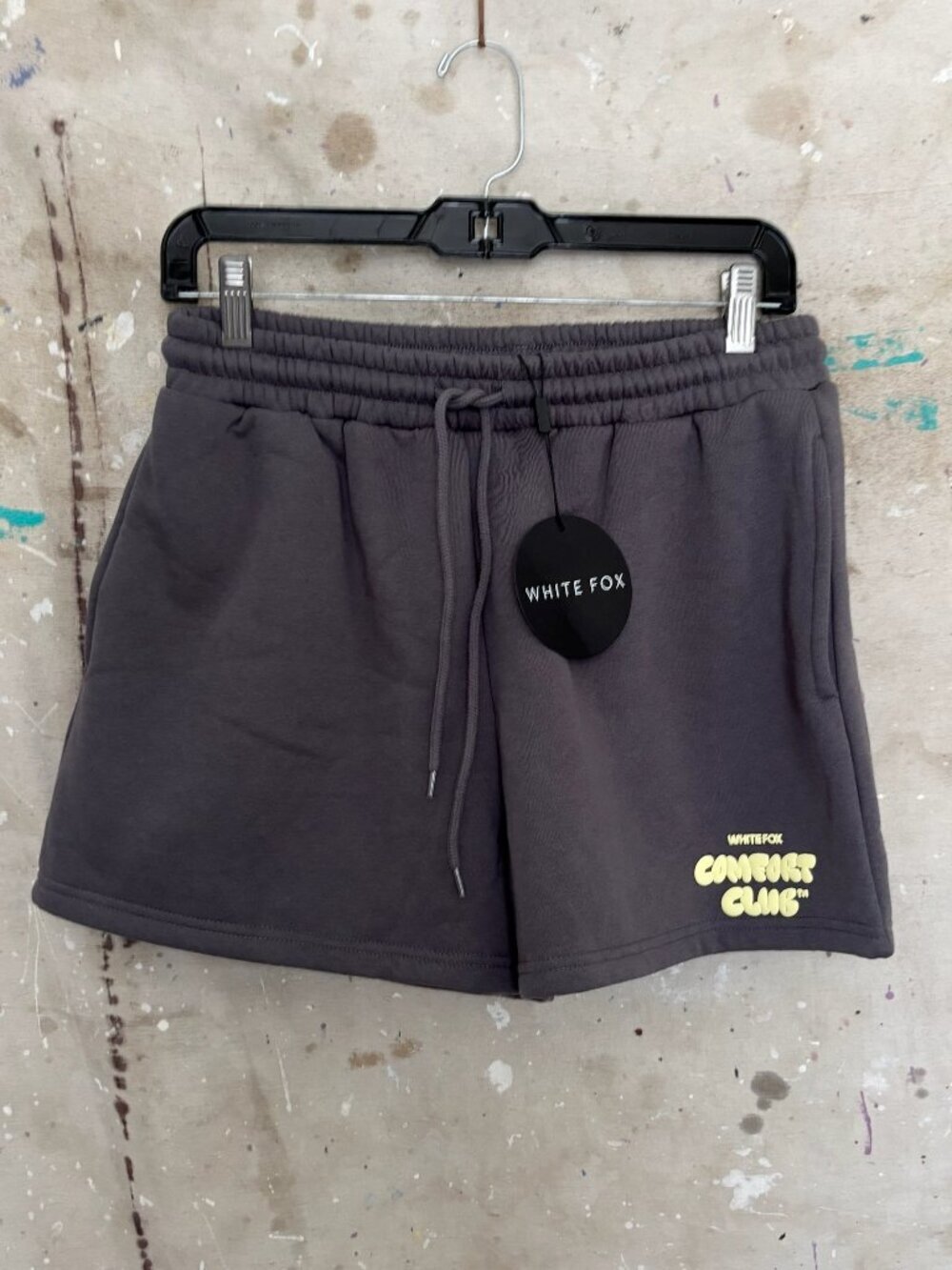 White Fox Comfort Club Lounge Shorts in Stormy